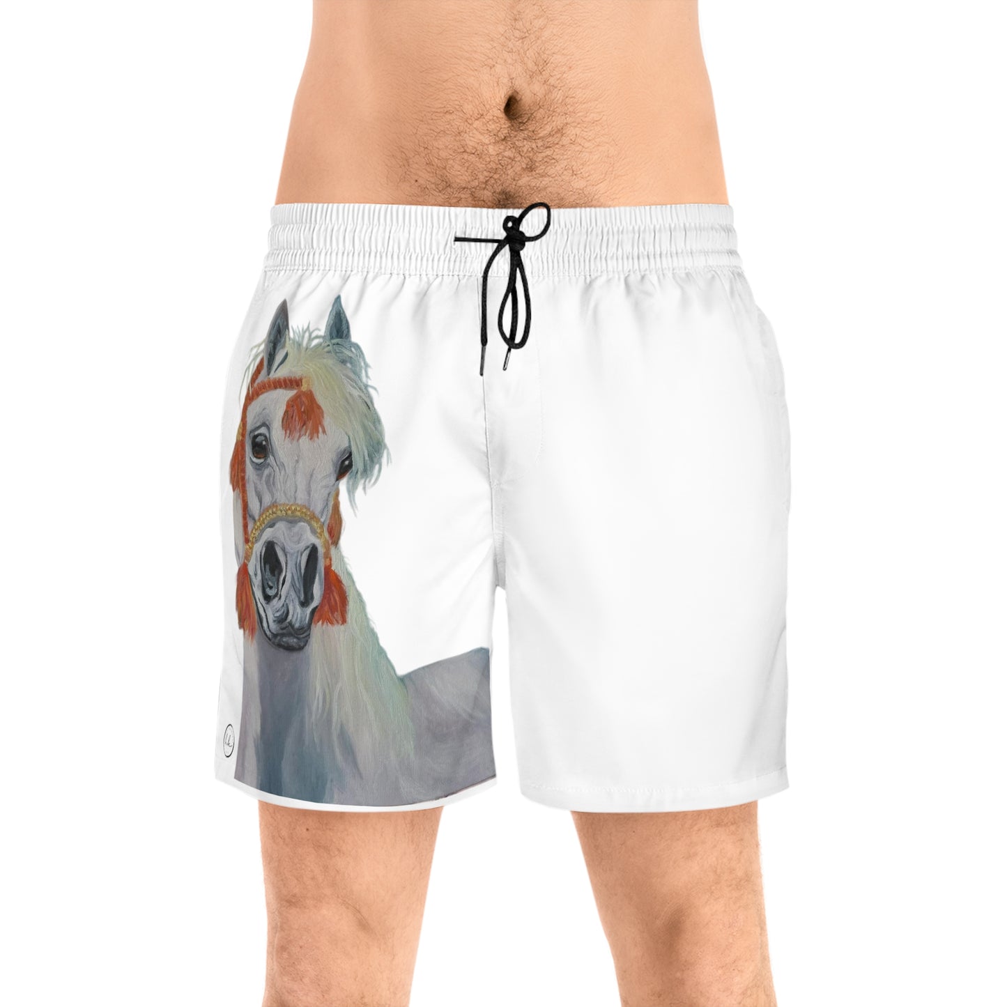 Men's Mid-Length Swim Shorts with "Al-Mahra" Artwork