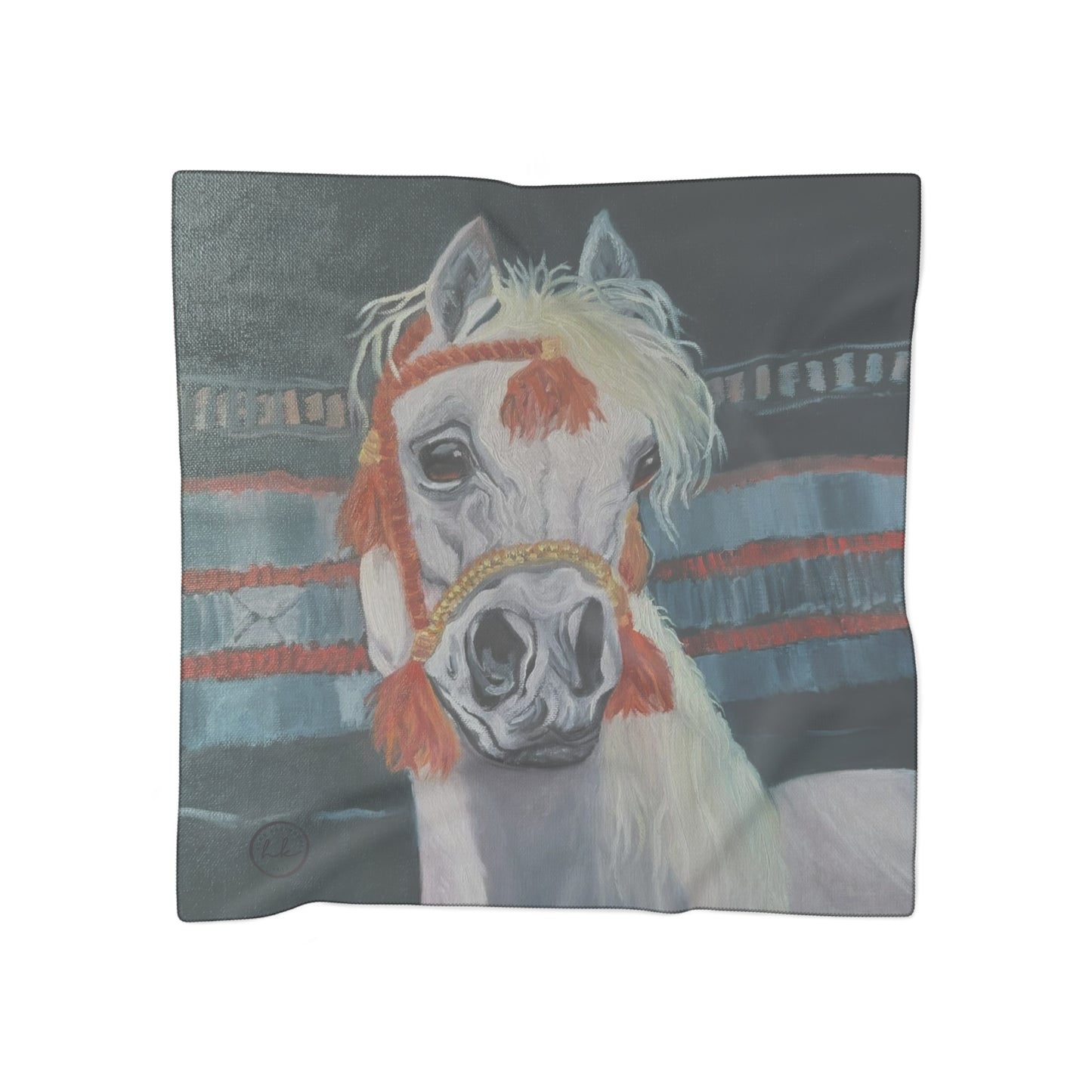 Poly Scarf with "Al-Mahra" Artwork