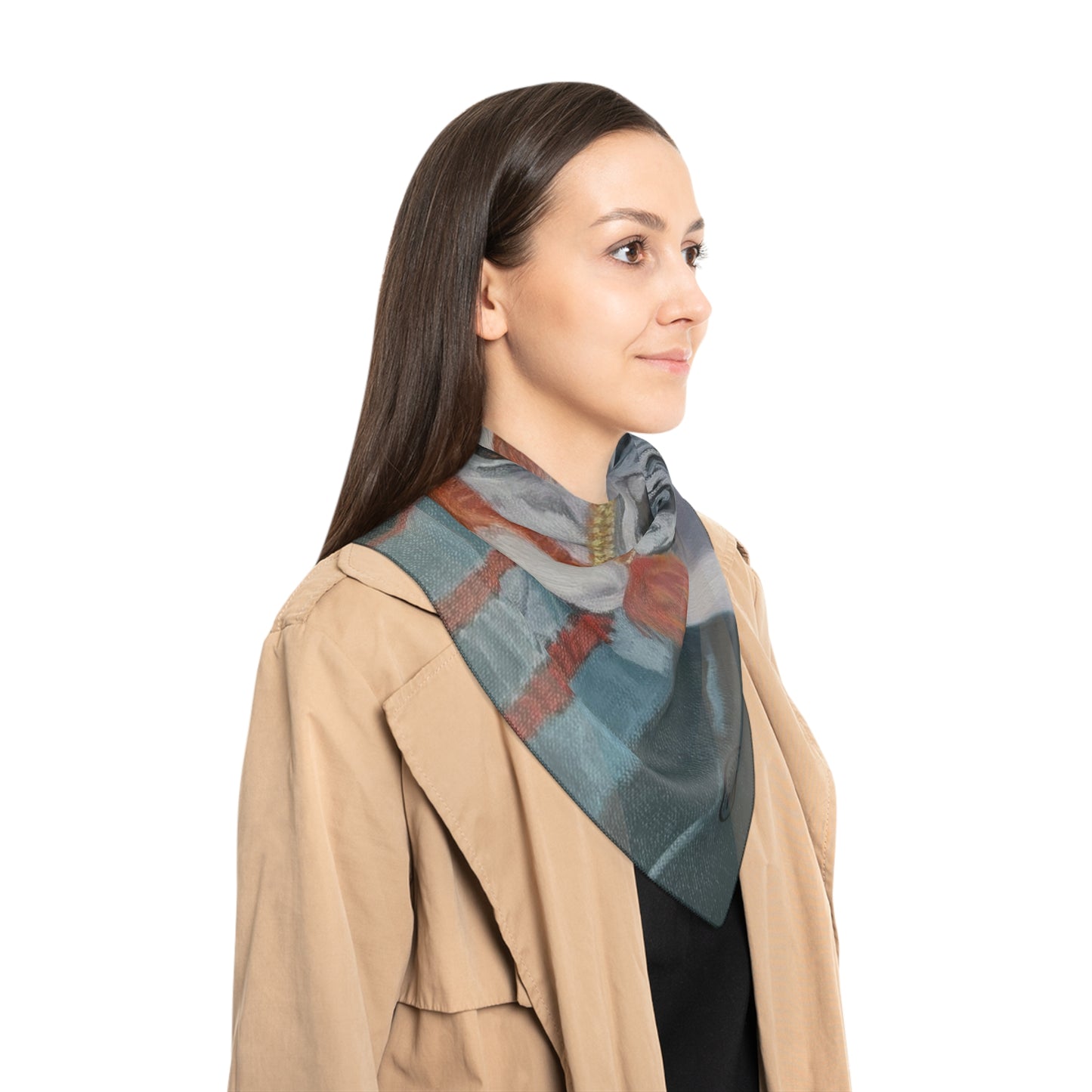 Poly Scarf with "Al-Mahra" Artwork