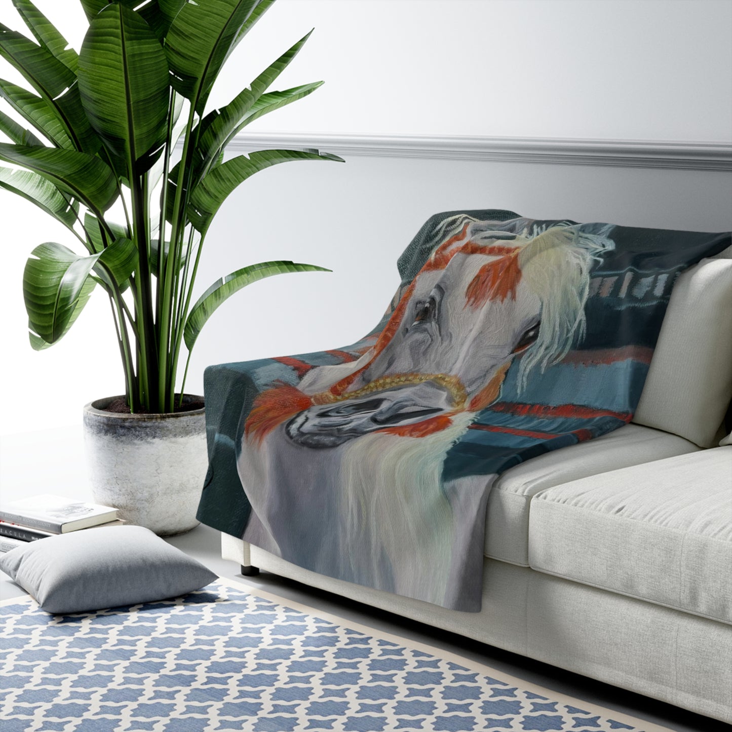 "Al-Mahra" Artwork Cozy Fleece Blanket