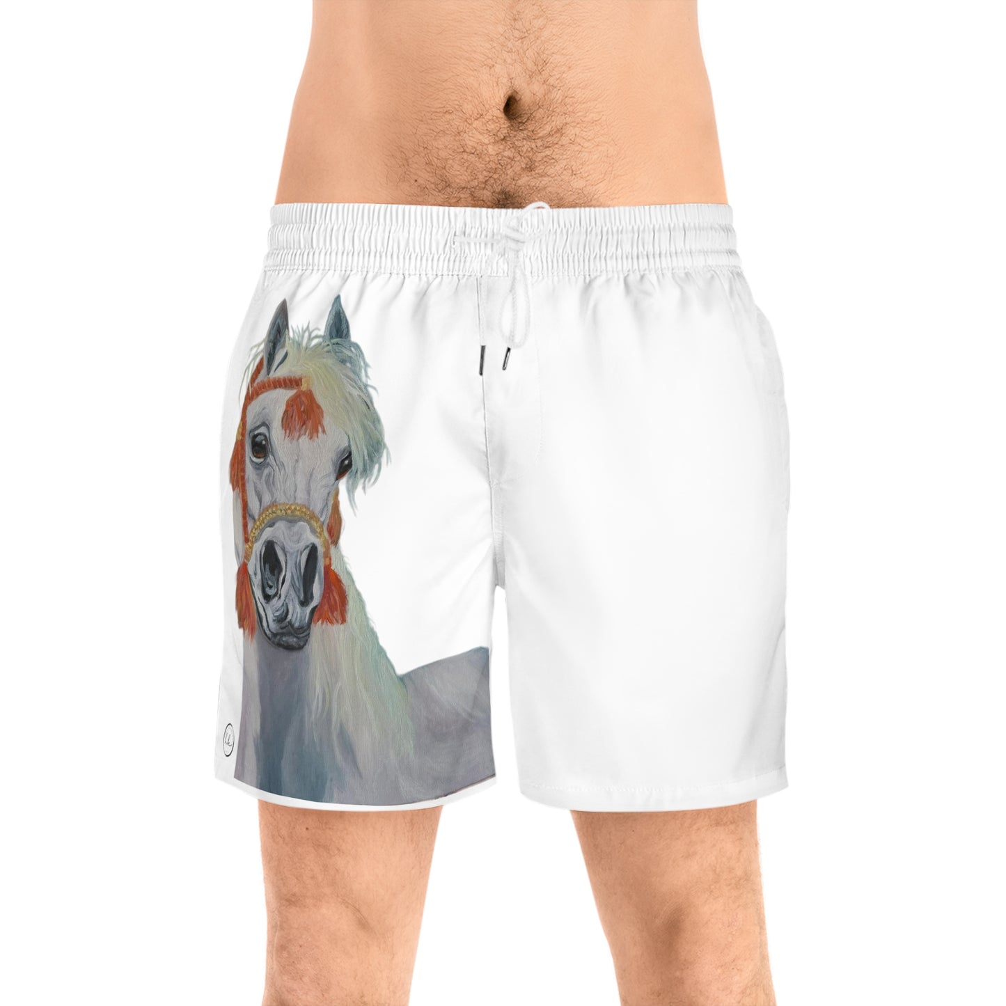 Men's Mid-Length Swim Shorts with "Al-Mahra" Artwork