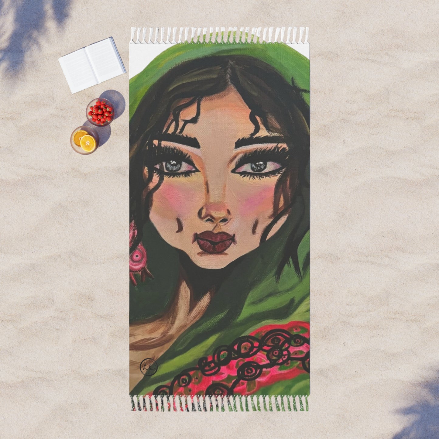 Boho Beach Cloth with "Sultana" Artwork