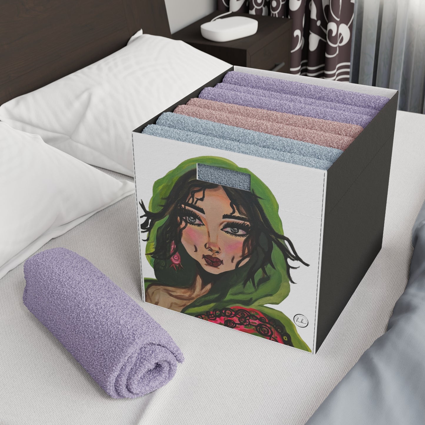 Felt Storage Box with "Sultana" Artwork