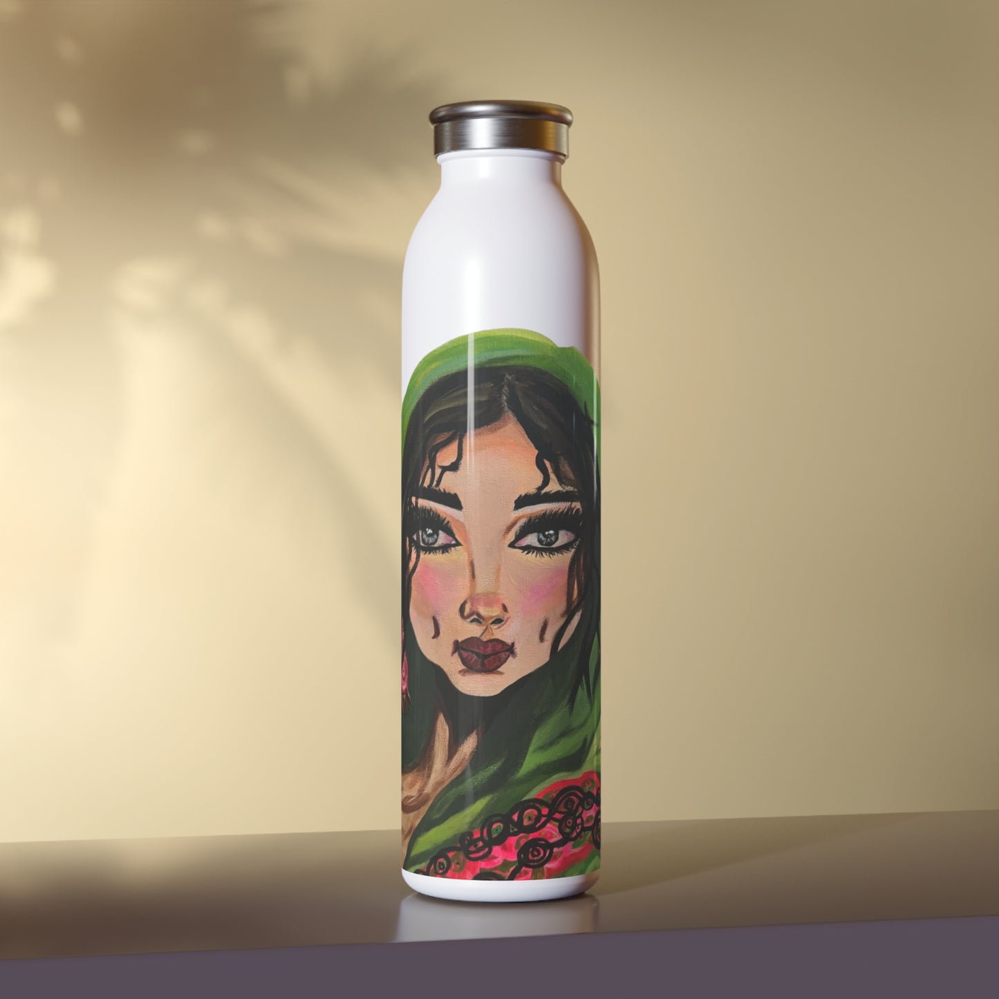 "Sultana"Artwork Slim Water Bottle