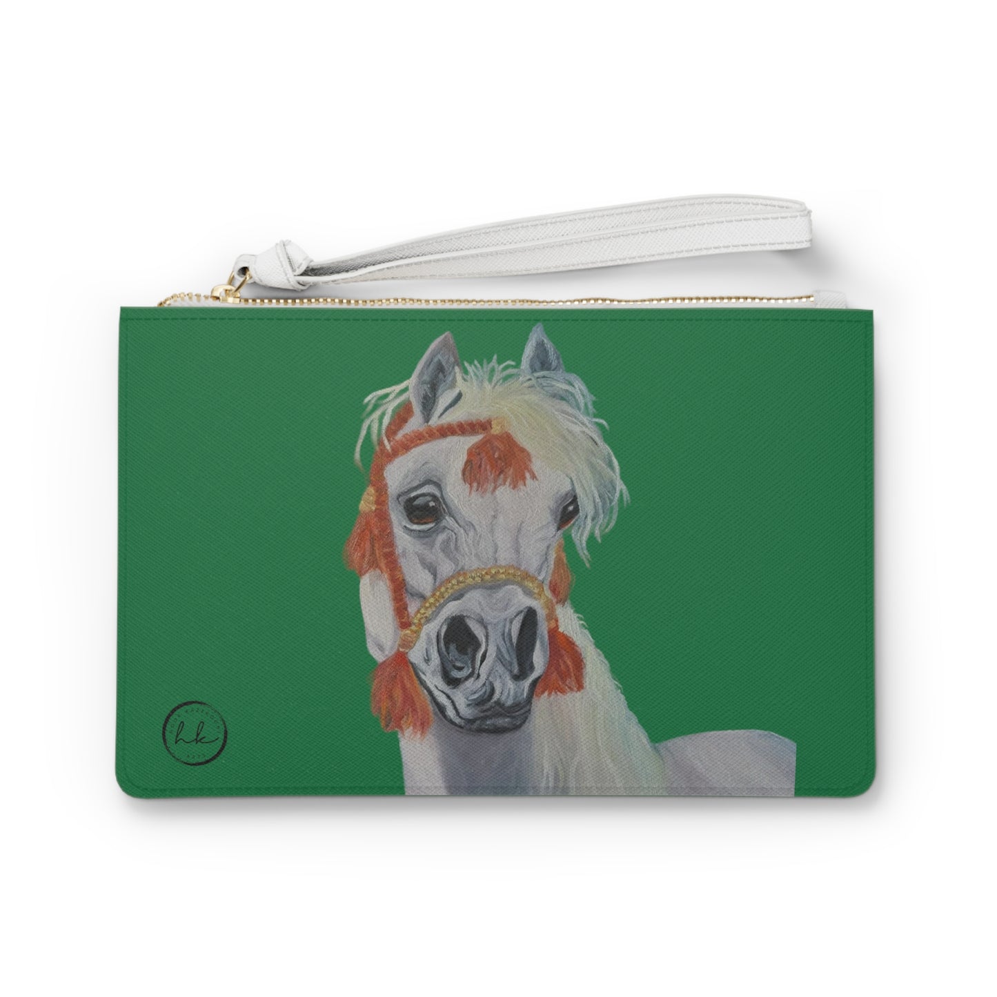 Green Clutch Bag with "Al-Mahra" Artwork