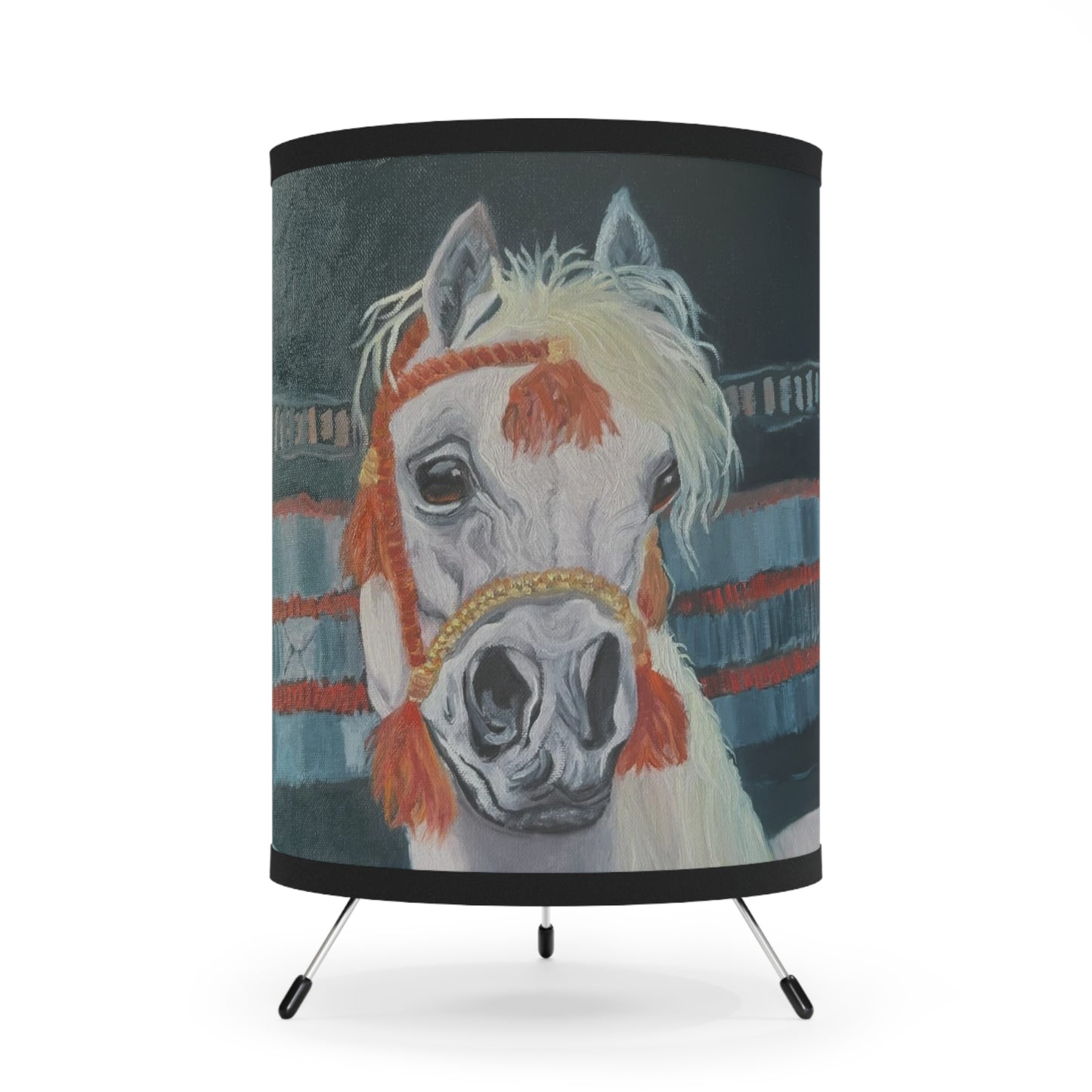 Tripod Lamp with “Al-Mahra” Artwork Shade