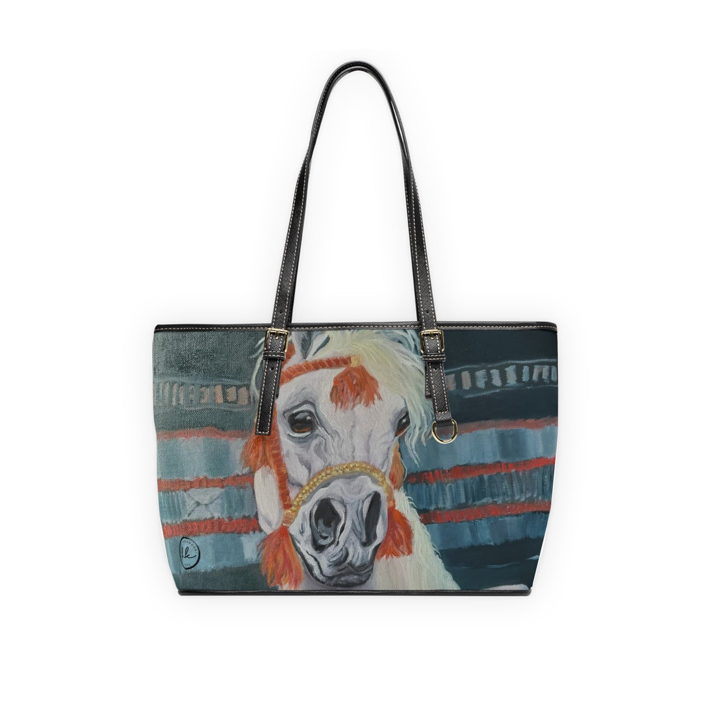 PU Leather Shoulder Bag with "Al-Mahra" Artwork