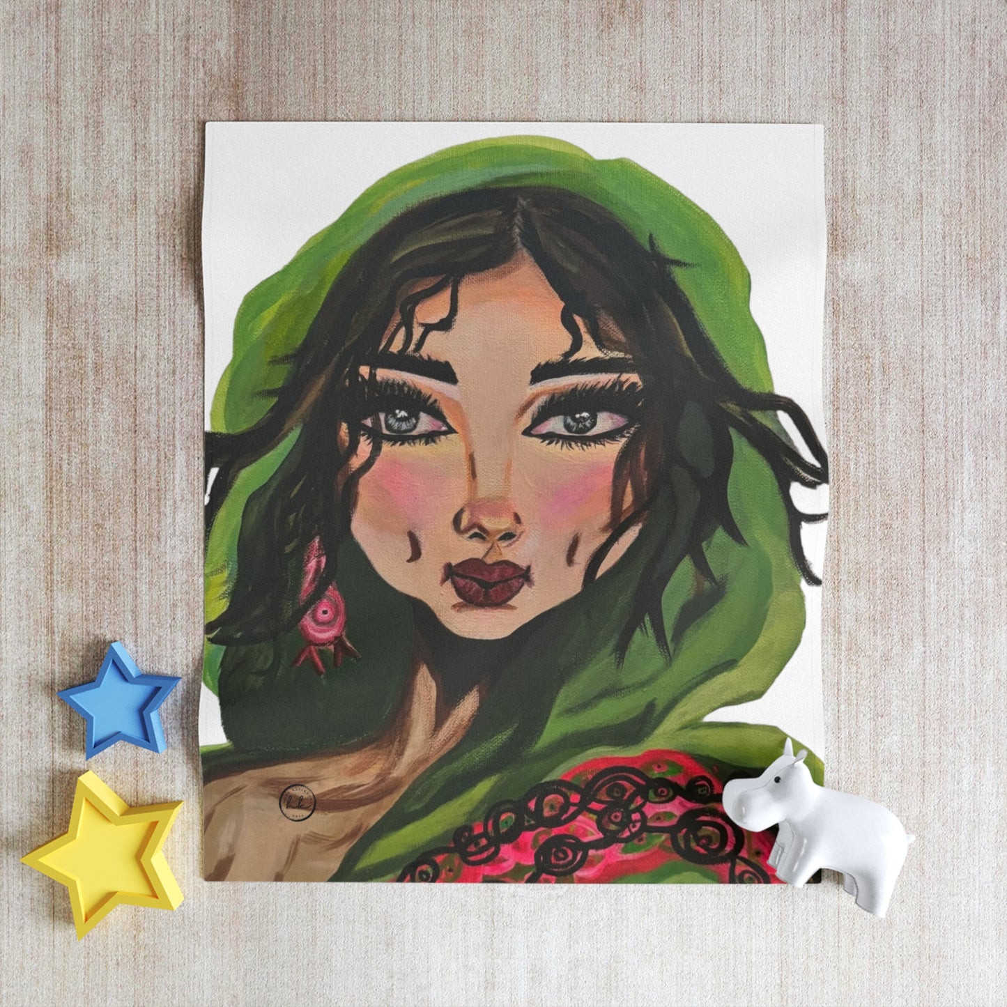 "Sultana" Artwork Throw Blanket