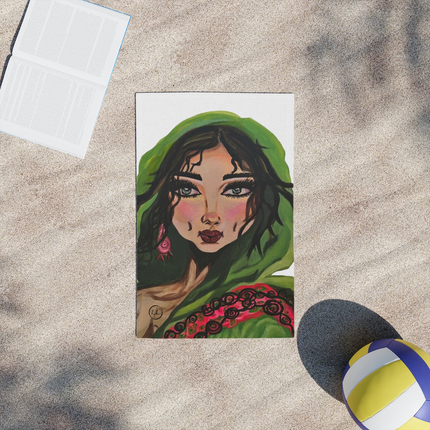 Beach Towel with "Sultana" Artwork