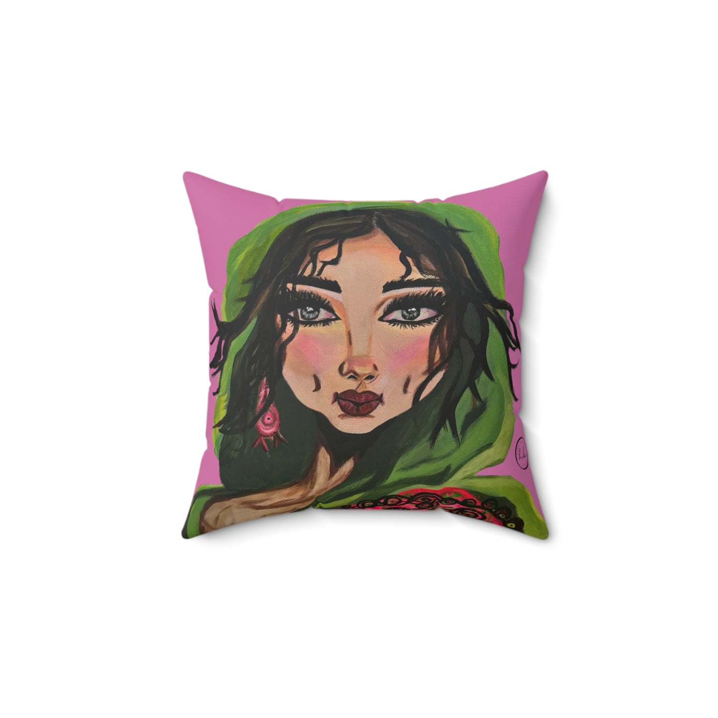 "Sultana" Artwork Square Pillow