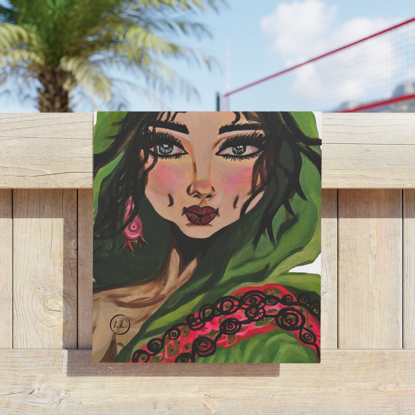 Beach Towel with "Sultana" Artwork