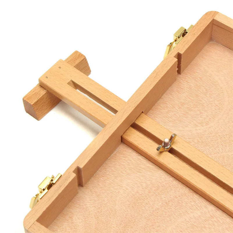 Wooden Tabletop Painting Easel with Retractable Box