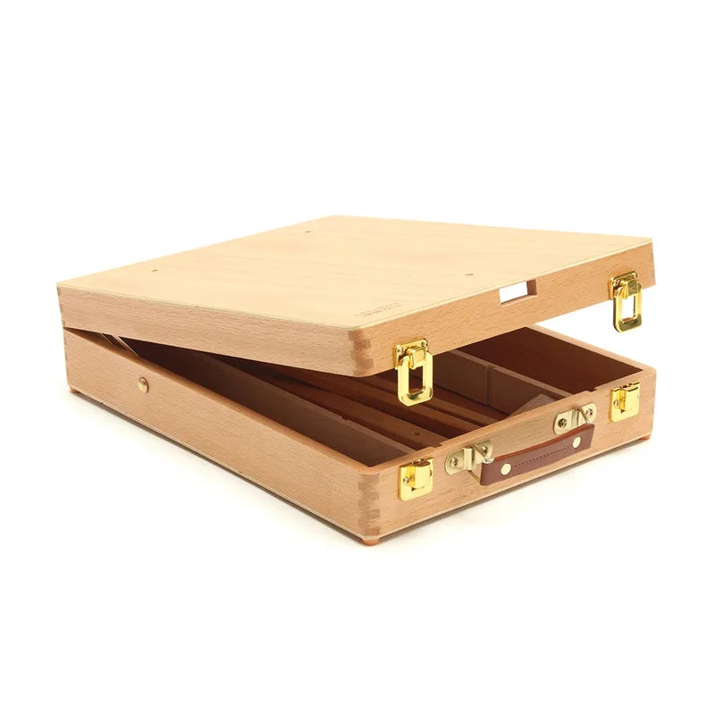 Wooden Tabletop Painting Easel with Retractable Box