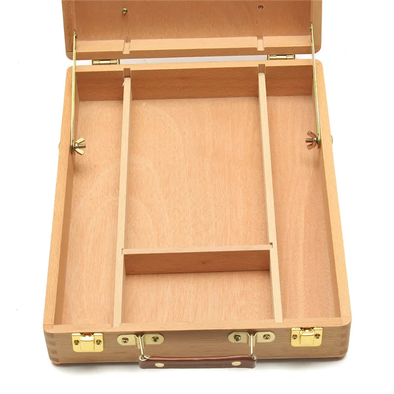 Wooden Tabletop Painting Easel with Retractable Box