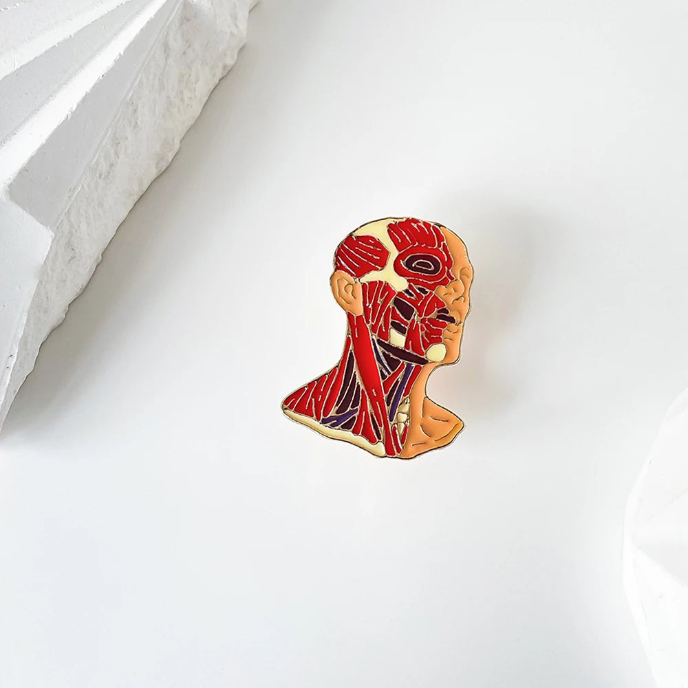Abstract Portrait of a Man Pin