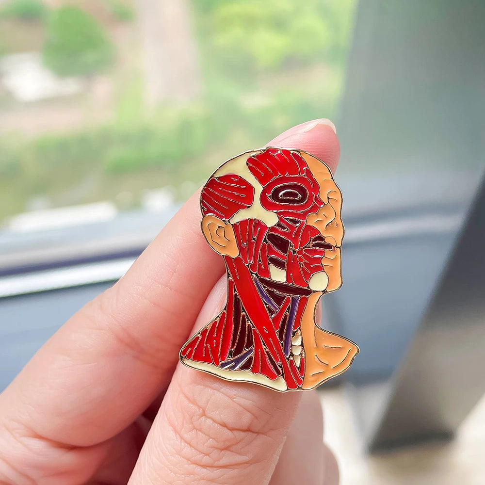 Abstract Portrait of a Man Pin