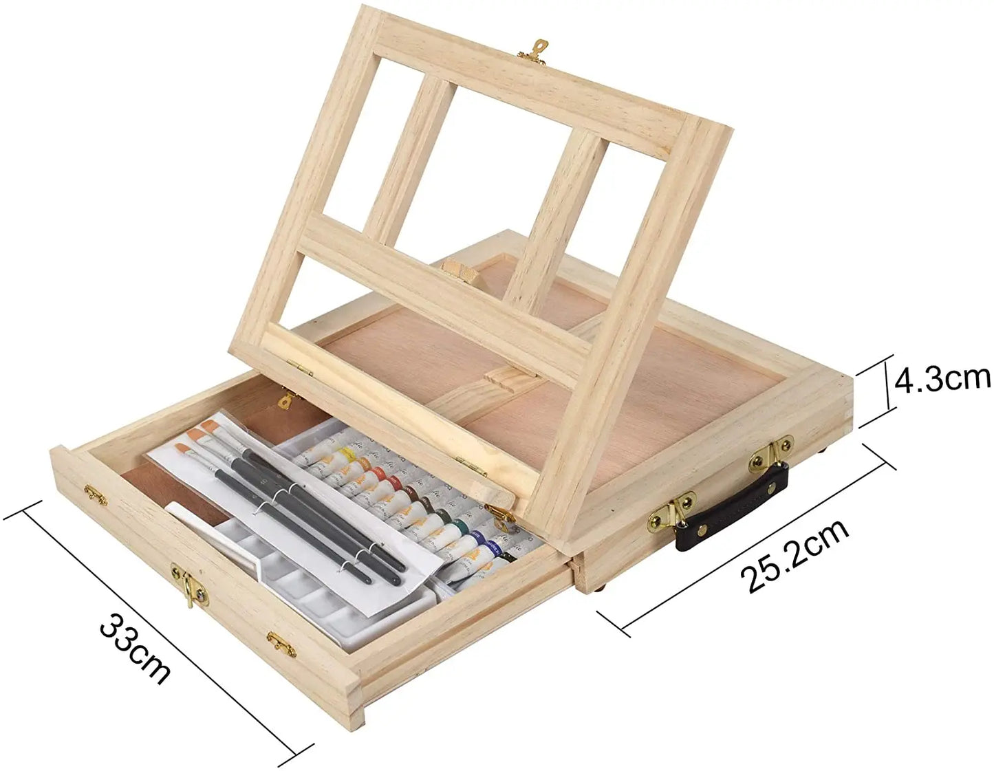 Portable Wooden Table Easel with Drawer Box