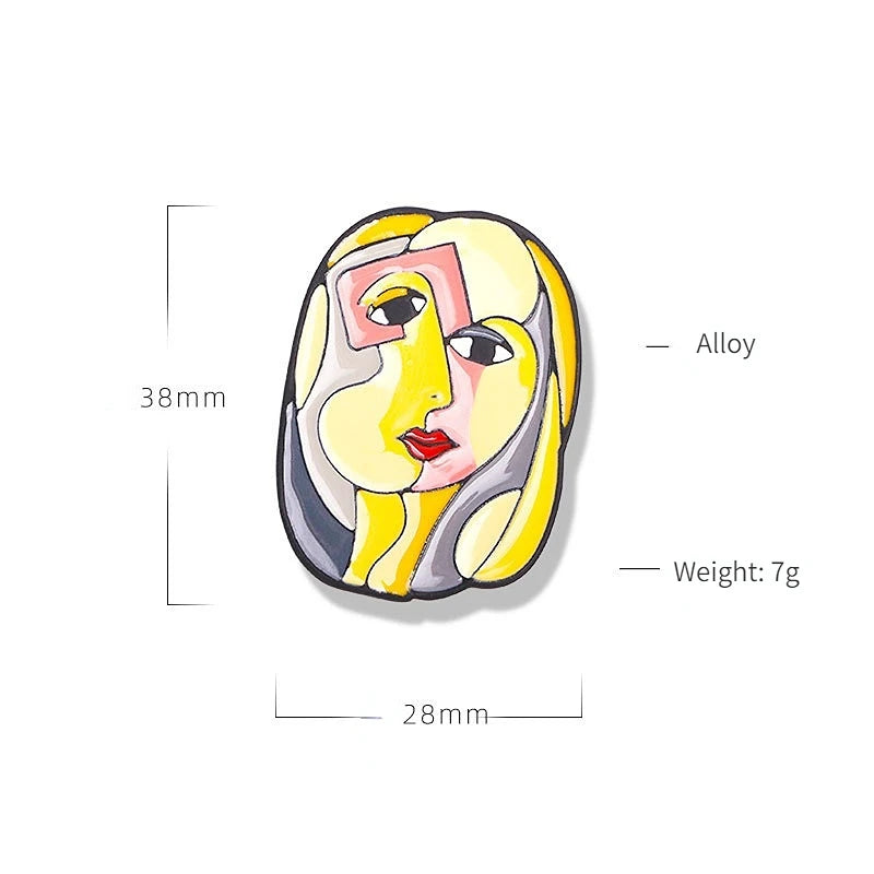 Abstract Face Brooch