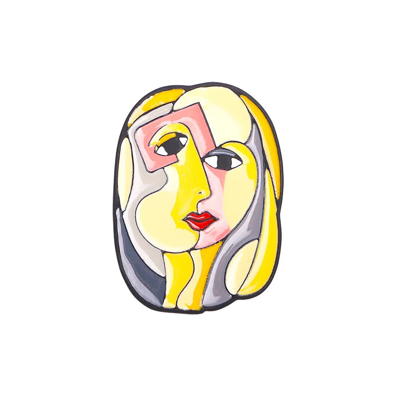 Abstract Face Brooch