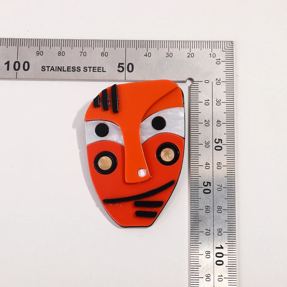 Handmade Abstract Brooches: Acrylic and Resin Art with Alloy Pins