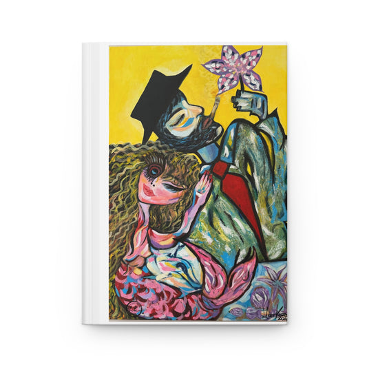 Artistic Mermaid & Man Hardcover Journal — Colorful Figurative Notebook