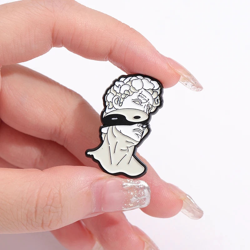 Von Gogh and Michelangelo Plaster Statue Pins