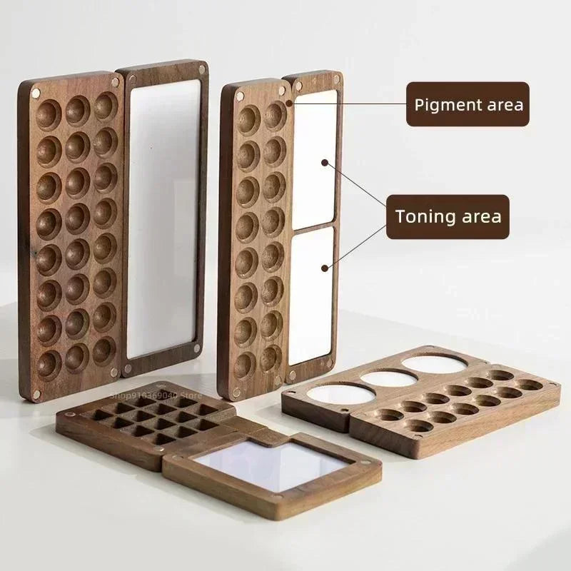 Magnetic Handmade Portable Wooden Box for Watercolor Palette