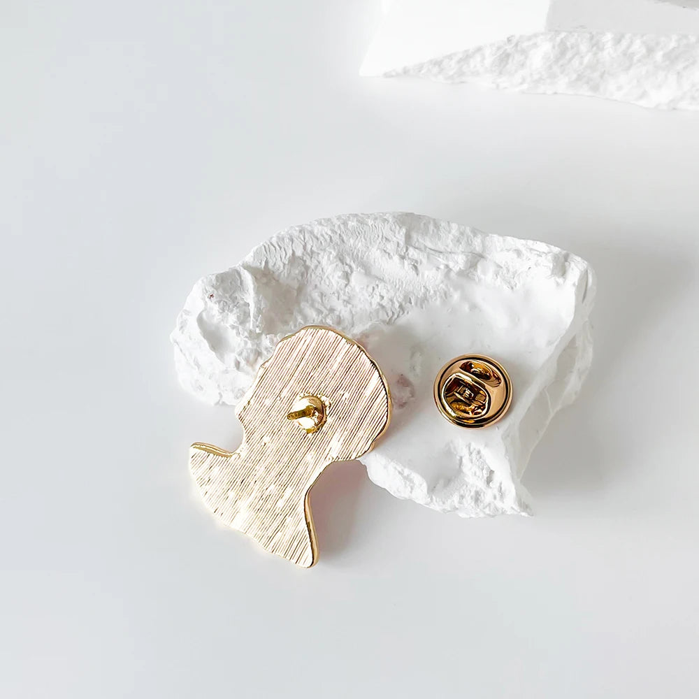 Abstract Portrait of a Man Pin