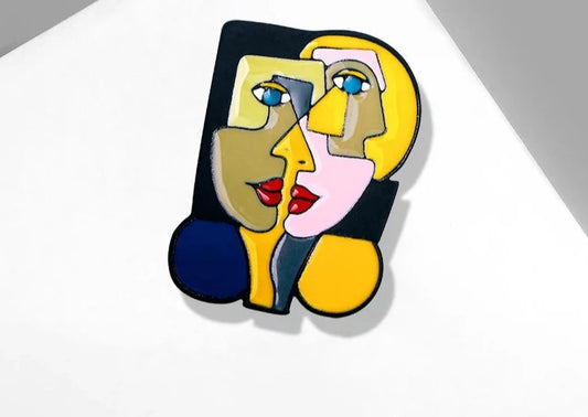 Abstract Face Brooch